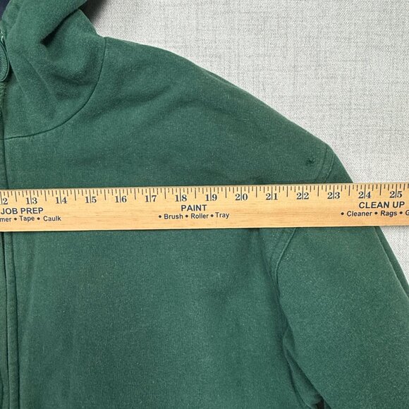 Vintage Eddie Bauer Hoodie Full Zip Green Cotton Blend Heavyweight Size Tall M - Picture 8 of 15
